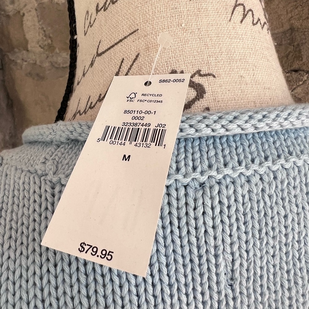 NWT size M GAP Light Blue rolled neck Crewneck Sweater - Picture 8 of 10